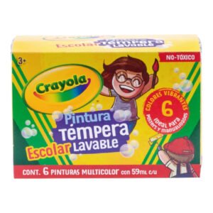 PINTURA TEMPERA 59ML COLS SDOS/6 CRAYOLA