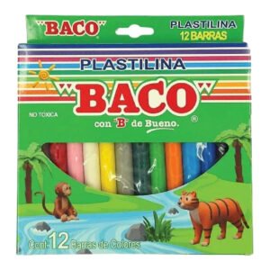 PLASTILINA CAJA C/12 BARRITAS B-12 BACO
