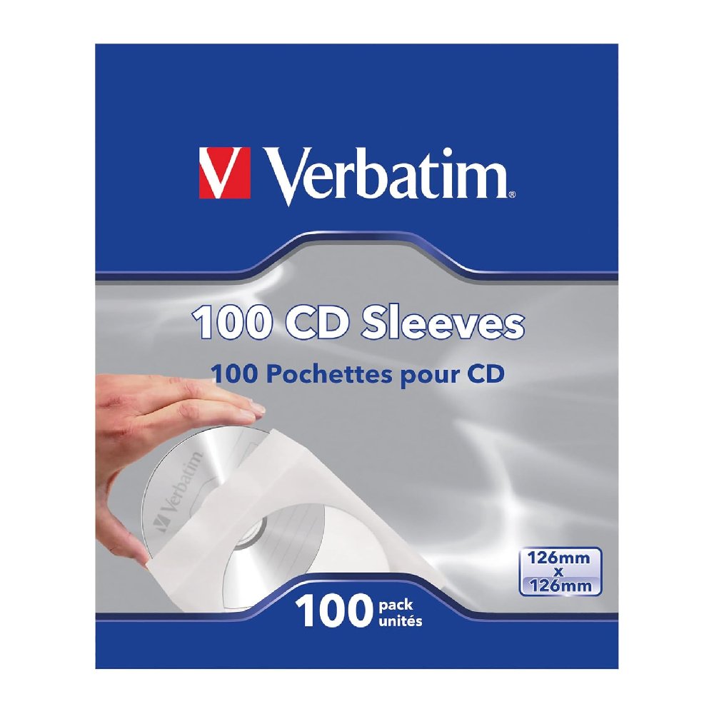 Sobres de Papel con Ventana Transparente Paracd/DVD - Caja de 100 U. VB49976 Verbatim 6 SOBRES DE PAPEL CON VENTANA TRANSPARENTE PARACD/DVD – Caja de 100 u. VB49976